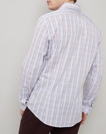 Chemise Slim Fit à carreaux bleu clair/blanc/rouge